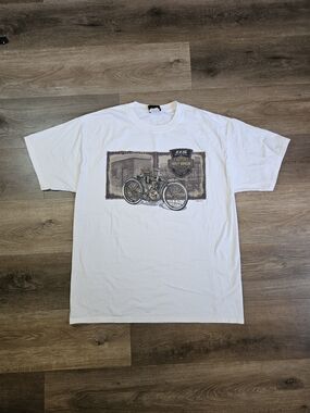 Harley-Davidson Anniversary Bluegrass Motorcycle Graphic White Men's T-Shirt L